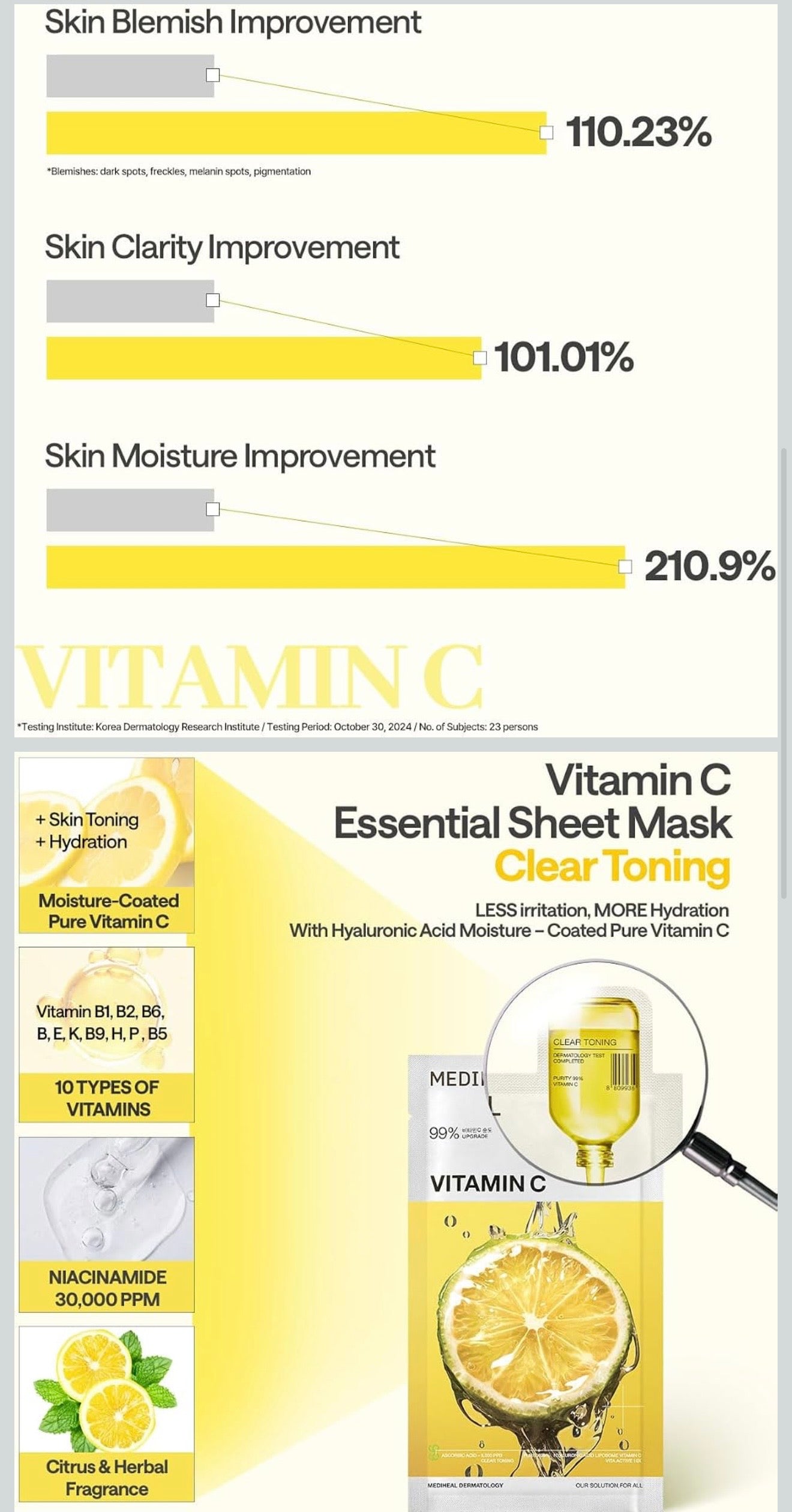 MEDIHEAL SHEET MASK VITAMIN C 10 PACK