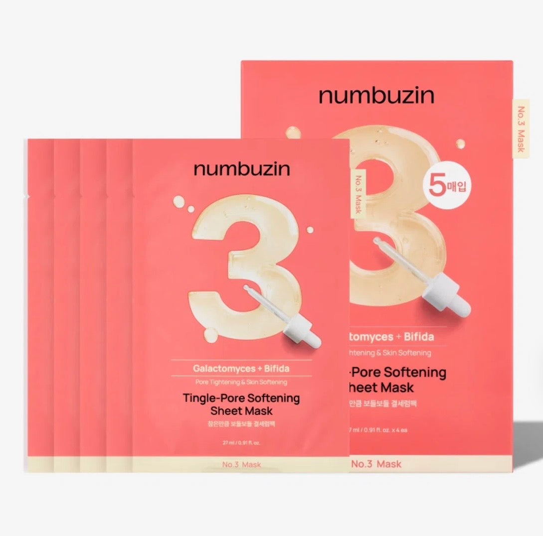NUMBUZIN TINGLE-PORE SOFTENING SHEET MASK (20 packs)
