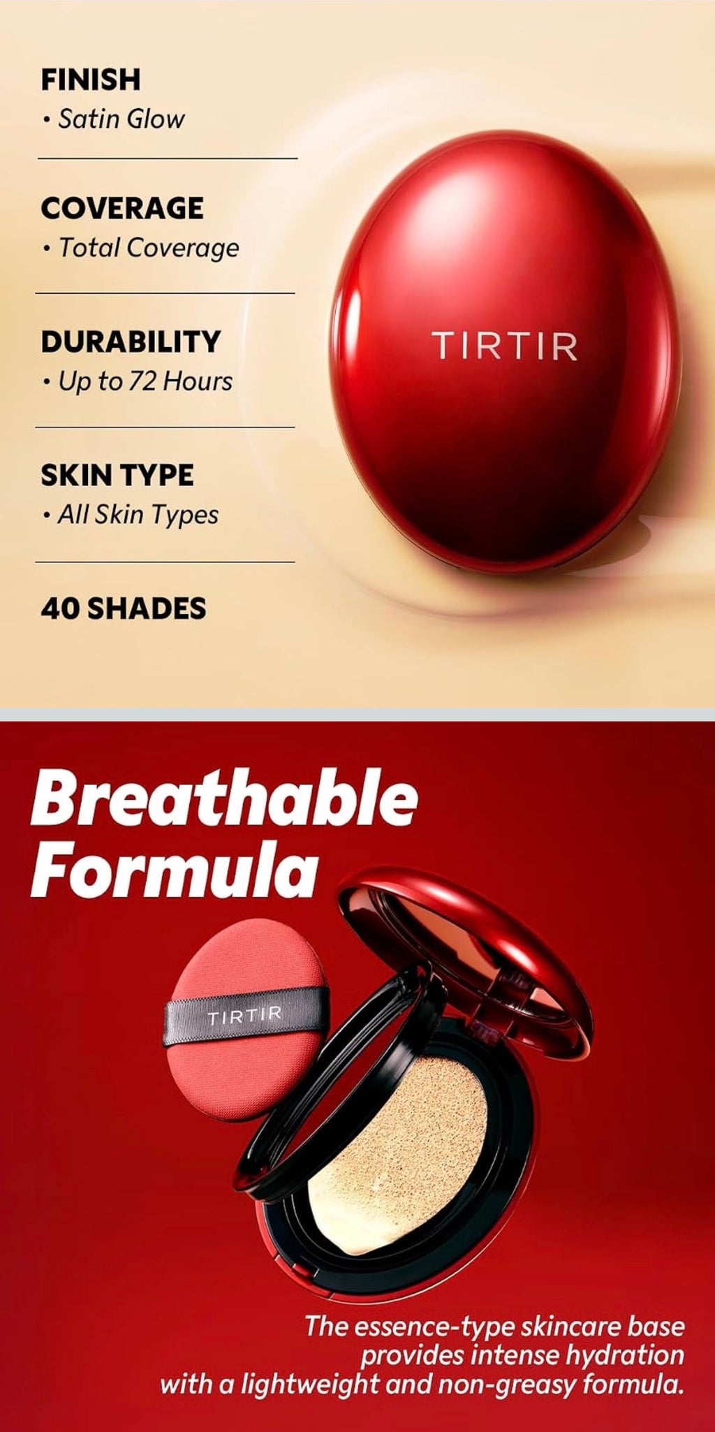 TIRTIR Red Cushion Mini packaging K-beauty travel foundation | Glow Skin Beauty Shop.
