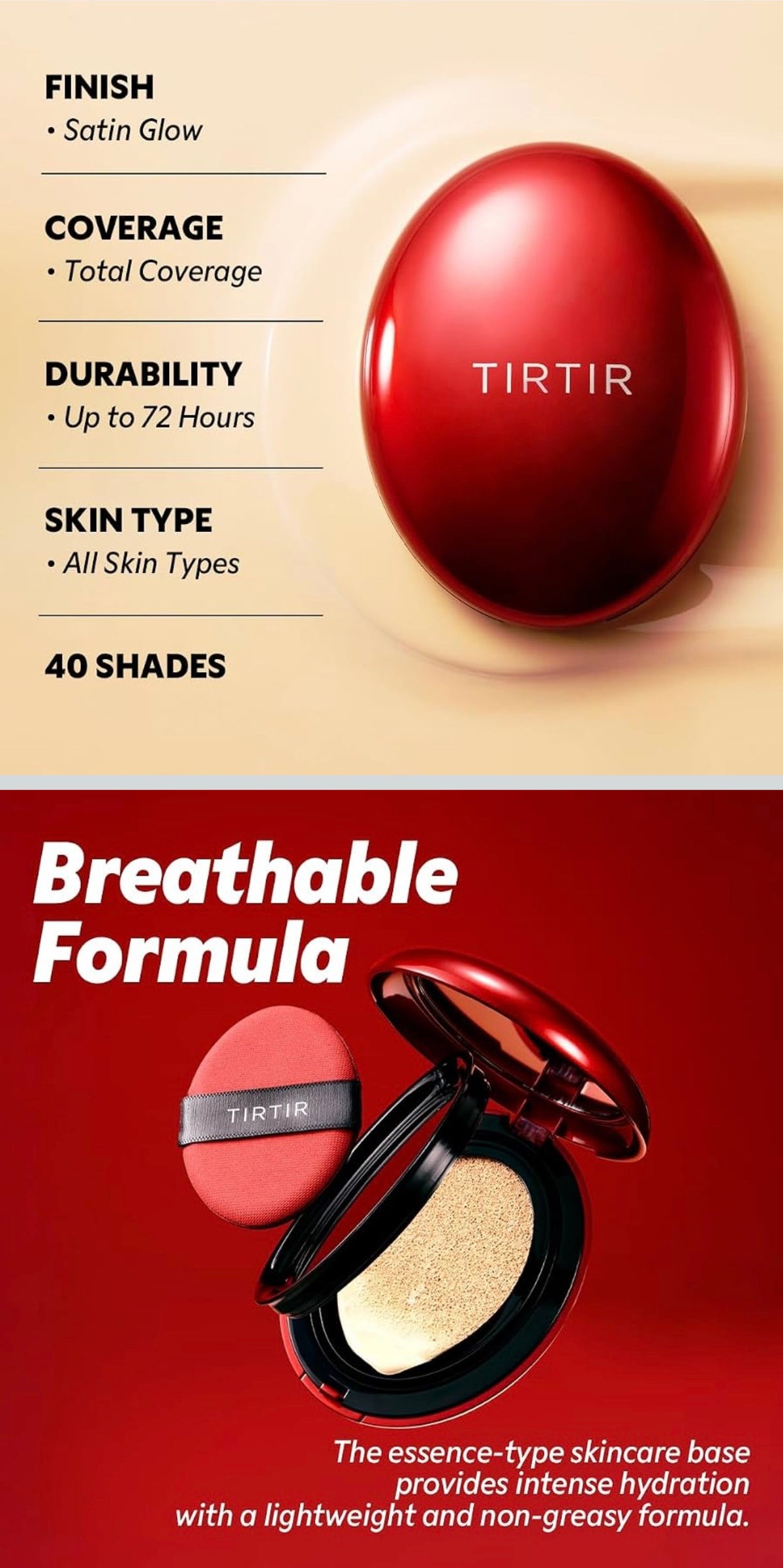TIRTIR Red Cushion Mini packaging K-beauty travel foundation | Glow Skin Beauty Shop.