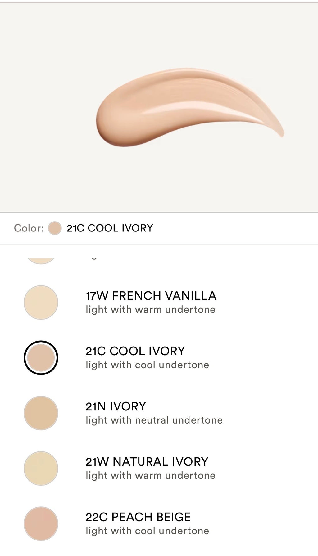 TIRTIR Mini Cushion swatch 21C Cool Ivory Korean makeup | Glow Skin Beauty Shop.