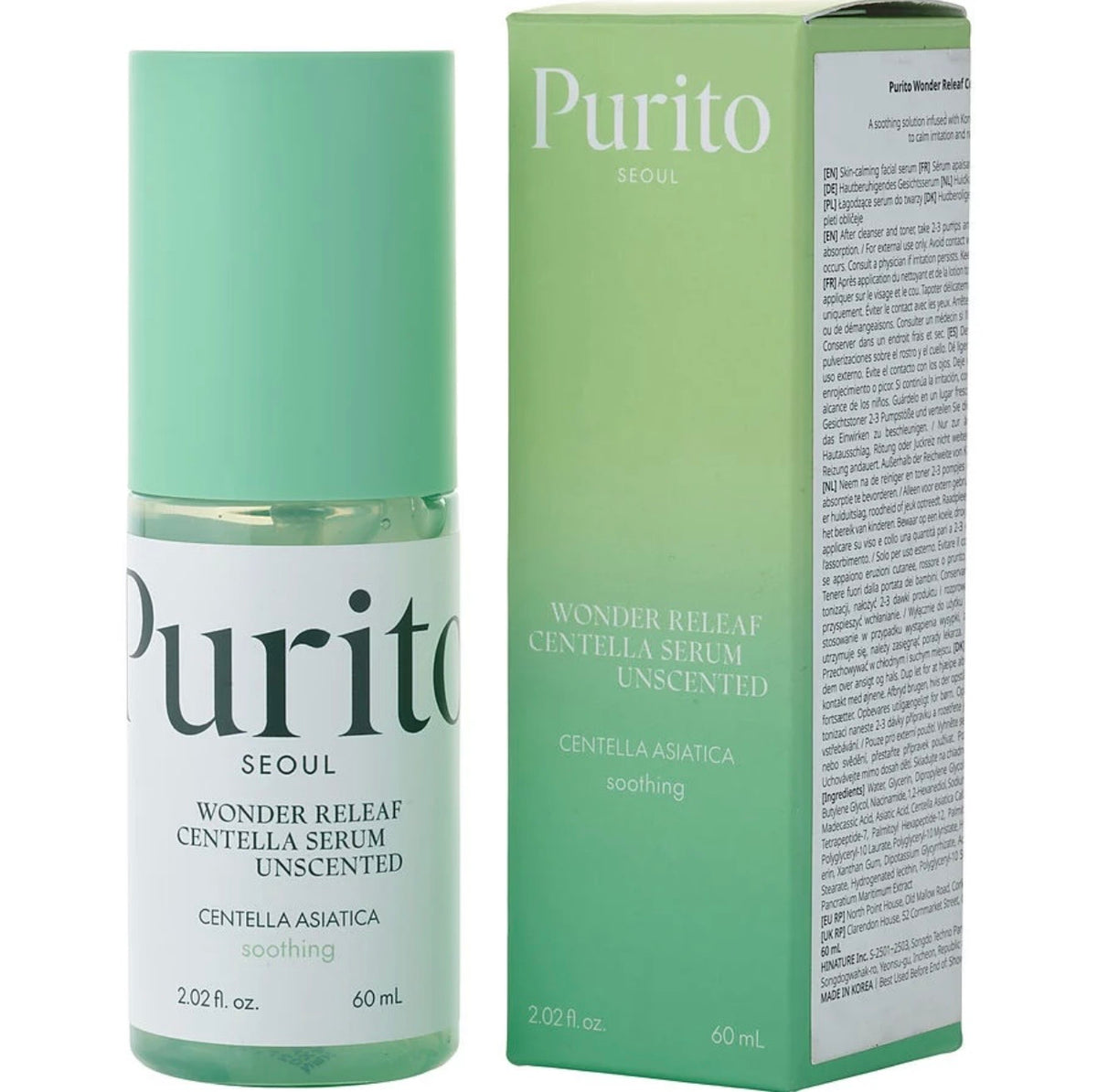 Purito Seoul Wonder Relief Centella Serum 60ml unscented Korean calming serum | Glow Skin Beauty Shop.