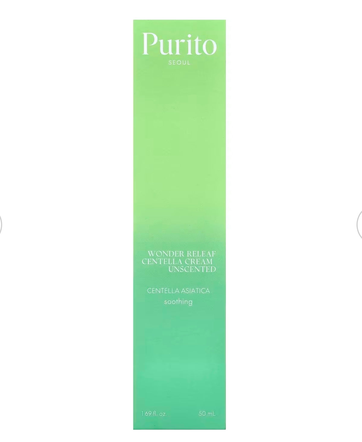 PURITO Seoul Centella Facial Cream packaging K-beauty sensitive skin moisturizer | Glow Skin Beauty Shop.
