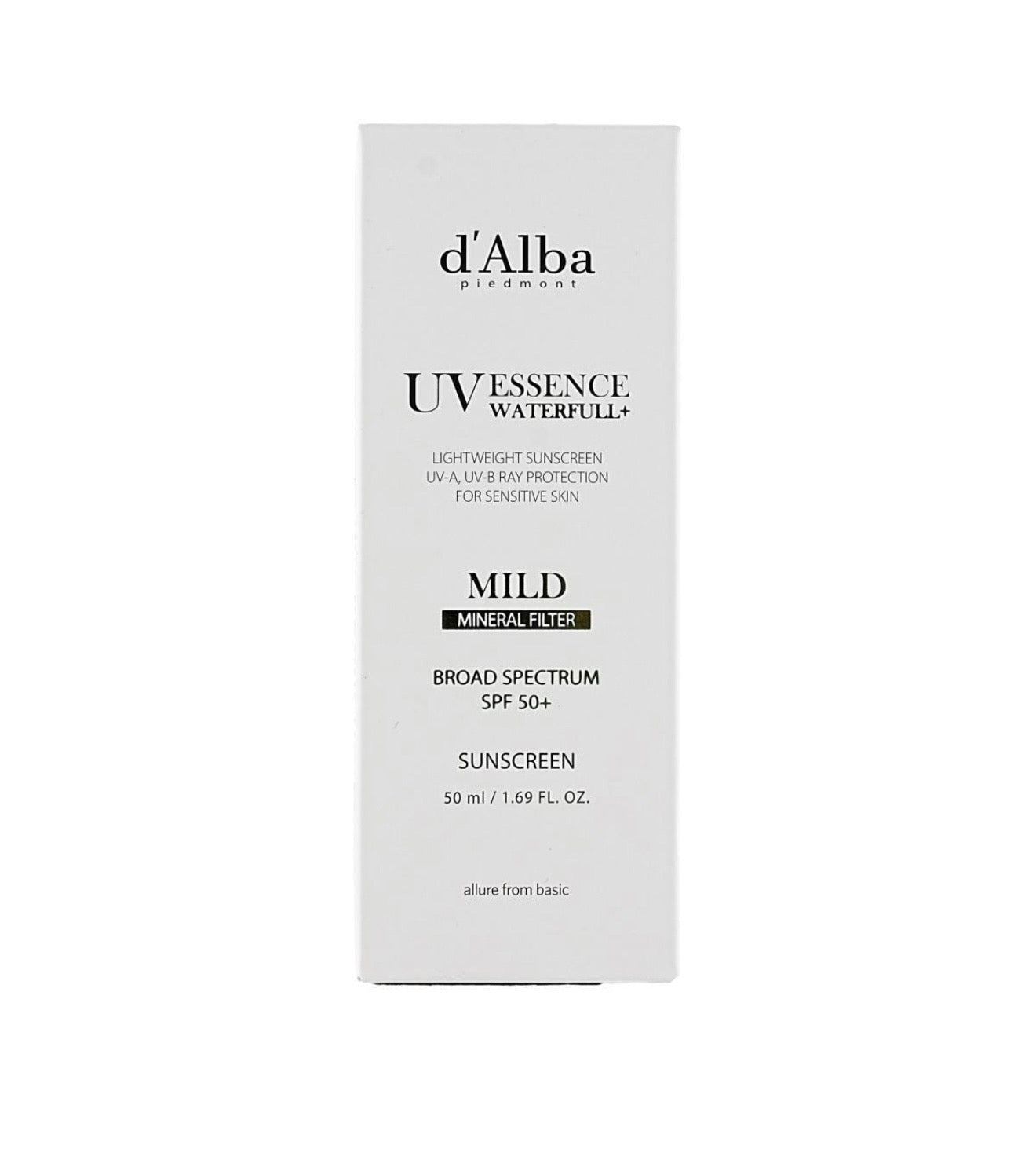 D'ALBA UV ESSENCE MILD MINERAL FILER LIGHTWEIGHT SPF 50 SUNSCREEN 50 ML